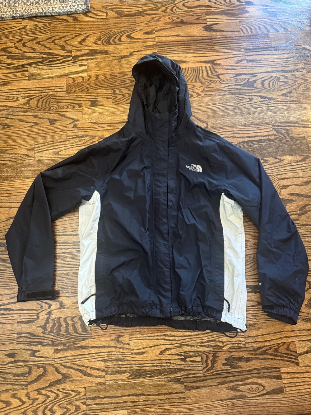 The North Face Black Rain Jacket with Light Gray Panels